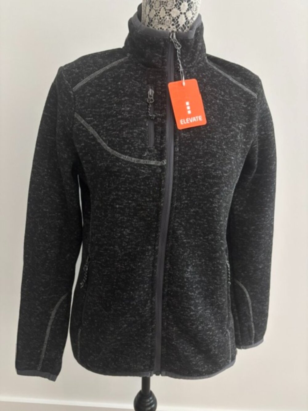 ELEVATE Heather Black/Grey Knit Jacket - S/P